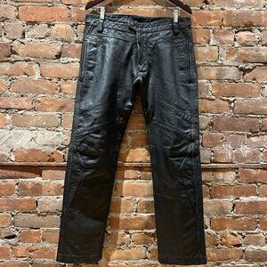 Diesel “Industry Division” Black Washed Leather Pants